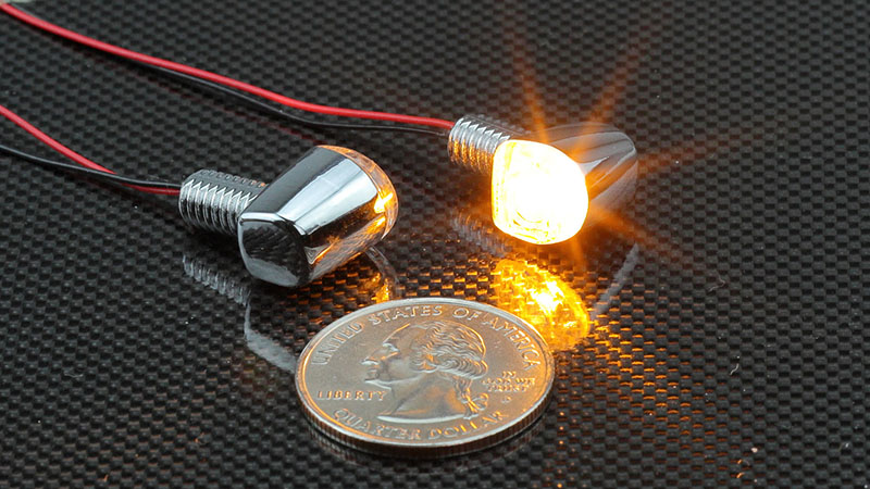 ウインカーランプ Nano シングル クロームメッキ LED 12V1.5W 2個入り